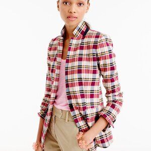 J. Crew Madras Plaid Regent Single-breasted Blazer 0